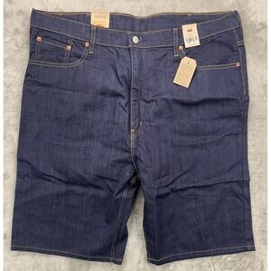 NWT Levis Men's 569 Jean Shorts 44 Blue Denim Loose Straight Long Relaxed Fit